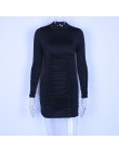 Hugcitar z długim rękawem, wysoka neck wysoka talia bodycon sexy mini sukienka 2018 jesień zima kobiet fashion party eleganckie 