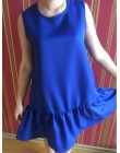 LOSSKY kobiety letnia sukienka moda potargane sukienki A-line dla 2018 bez rękawów Mini krótkie Sexy plaża sukienka niebieski cz