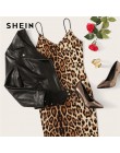 SHEIN Multicolor Sexy Party Backless Leopard druku Cami bez rękawów ołówek obcisłe klub sukienka jesień noc sukienki damskie