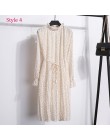 Dwie warstwy kwiatowy szyfonowa sukienka elastyczny pas kobiet wiosna linia Lace Up Flare rękaw czeski sukienka Femme Vestidos 2