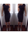 ZSIIBO kobiet sukienka Vestido z krótkim rękawem z krótkim rękawem Slim Bodycon sukienka tunika Crew Neck Casual sukienka ołówko