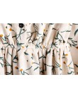 Sztruks wysoki elastyczny pas sukienka w stylu Vintage 2019 wiosna zima kobiety pełna rękaw Floral Print sukienki Feminino 23 ko