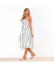 Sexy V Neck Backless kwiatowy lato plaża sundress sukienka kobiety 2019 biały Boho w paski przycisk słonecznika Daisy Party suki