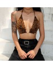 Weekeep Sexy Halter Leopard Backless Camis kobiety przycięte Halter 2018 lato kobiet mody Streetwear klub Patchwork Camisole