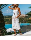 Sexy V Neck Backless kwiatowy lato plaża sundress sukienka kobiety 2019 biały Boho w paski przycisk słonecznika Daisy Party suki