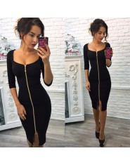 Kobiety Sexy klub Low Cut Bodycon sukienka Red Velvet płaszcza suknia 2018 na co dzień jesień zimowy zamek błyskawiczny Fashion 