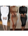 Sexy kobiety bandaża sukni jesień sweter z golfem szczupła z długim rękawem Bodycon sukienka moda wysoka Neck klub płaszcza suki