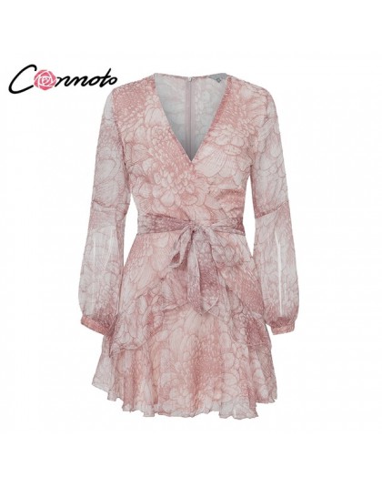 Krótka sukienka letnia Vintage seksowna szyfonowa elegancka modna damska falbanki dekolt spódniczka