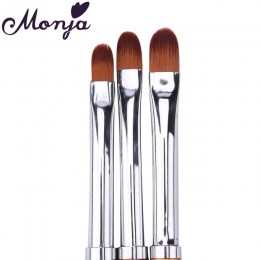 Monja 3 sztuk Nail Art metalowy uchwyt akrylowy żel UV Builder Builder płatek kwiat malarstwo rysunek szczotka do Manicure narzę