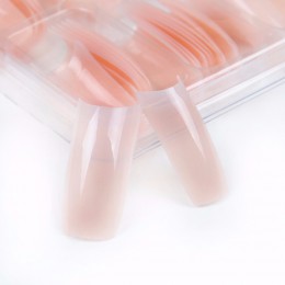 100 sztuka/pudło Nude różowy pół tipsy South French Salon tipsy akrylowe sztuki sztuczne paznokcie porady dla Manicure dla Salon