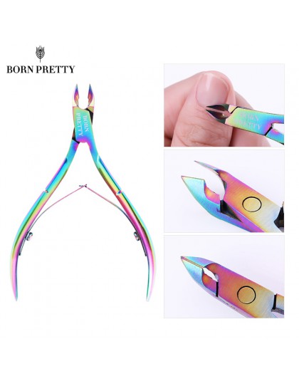 Urodzony dość cążki do skórek Cutter Rainbow maszynka do strzyżenia Scissor martwy naskórek Remover przycinanie Manicure do pazn