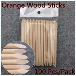 100X Nail Art Design patyczek do skórek z drewna pomarańczowego do usuwania Manicure pielęgnacja + darmowa wysyłka (NR-WS37)