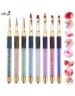 Monja Nail Art Stripe linii Liner malarstwo Cat Eye pędzel akrylowy żel UV rozszerzenie Builder rysunek uchwyt z kryształkami dł