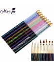 Monja Nail Art Stripe linii Liner malarstwo Cat Eye pędzel akrylowy żel UV rozszerzenie Builder rysunek uchwyt z kryształkami dł