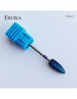 ERUIKA 6 typ niebieski wolframu zadziory węglika Nano powłoki wiertła do paznokci metalowe bity do frez do manicure akcesoria mł