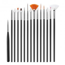 ROHWXY szczotka do paznokci do Manicure pędzelek do żelu do paznokci Art 15 sztuk/zestaw Ombre szczotka do Gradient na żel do pa