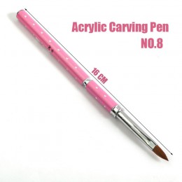 1 sztuk Nail Art Kolinsky Sable akrylowe pędzelek do zdobień lakier żelowy UV obraz DIY rysunek rzeźba pióro narzędzia do Manicu