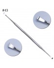 1 sztuk Dual-ze stali nierdzewnej kopytko do skórek łyżka Remover trymer martwy naskórek Manicure Pedicure zestaw do czyszczenia