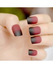 Sztuczne paznokcie samoprzylepne hybrydowe krótkie kwadratowe naturalne beżowe marmurowe czerwone różowe czarne