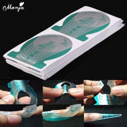 Monja 100 sztuk Nail Art francuski zielony pocisk w kierunku bramki kształt tworzy akrylowe krzywa polski żel UV Builder Builder