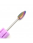HYTOOS niebieski i Rainbow wiertła do paznokci 3/32 "wolframu zadziory węglika Manicure bity wiertła akcesoria frez do paznokci 