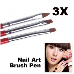 1 zestaw/3 sztuk miękkie i profesjonalny długopis żel UV rysunek malowanie paznokci pędzelki artystyczne Manicure narzędzia do p