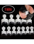 24 sztuk/zestaw biały francuski Manicure pół tipsy przezroczysty kwadratowy francuskie paznokcie DIY przedłużenie paznokci końcó