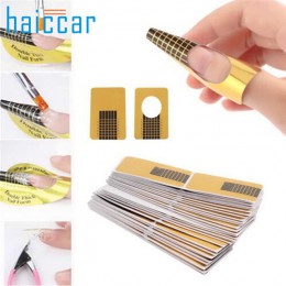 HAICAR 100 sztuk formularz paznokci francuski porady Nail Art formularz akrylowe profesjonalne końcówki żel do paznokci rozszerz
